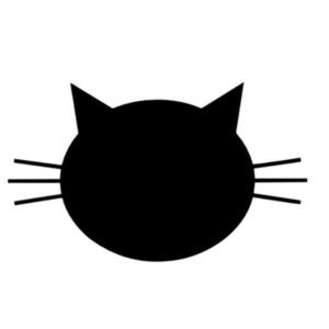 Tabla Scolara sub Forma de Autocolant pentru Scris cu Creta, Cap pisica, Neagra, 100 x 100 cm imagine