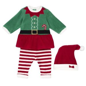 Costum elf copii Chicco, rochie, colanti si cacila velur, Rosu, 00785-65MFCI imagine