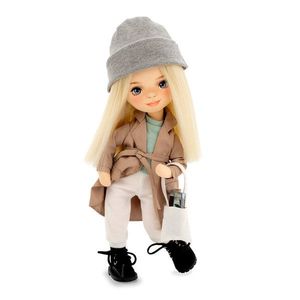 Papusa de plus - Mia in a Beige Trench Coat, 32 cm | Orange Toys imagine