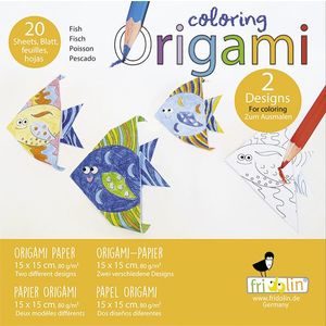 Set origami - Coloring Origami - Fish | Fridolin imagine