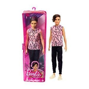 Papusa Barbie Fashionistas - Baiat brunet, maiou cu imprimeu fulgere imagine