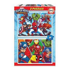 Puzzle Marvel super heros adventures, 2 x 20 piese imagine