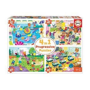 Puzzle 4 in 1 School day, 200 piese imagine