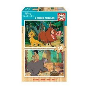Puzzle 2 in 1 Disney Classics, lemn, 32 piese imagine