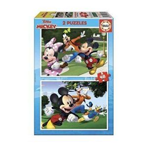 Puzzle 2 in 1 Mickey & Friends, lemn, 96 piese imagine