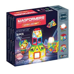 Joc magnetic de constructie Magformers - Neon Led Set - Lumini de Neon, 31 piese imagine