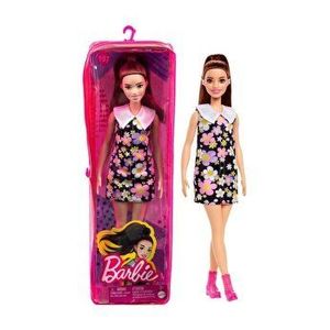 Papusa Barbie Fashionistas - Satena cu rochie cu imprimeu floral imagine