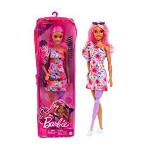 Papusa Barbie Fashionistas - Fata cu par roz si picior protetic imagine