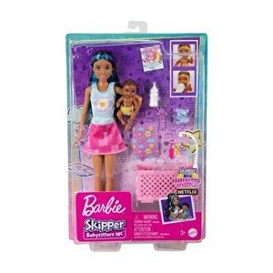 Papusa Barbie - Mamica bruneta cu bebelus imagine