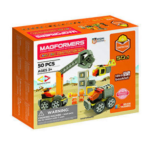 Joc magnetic de constructie Magformers - Amazing Construction Set - Utilaje de constructii, 50 piese imagine