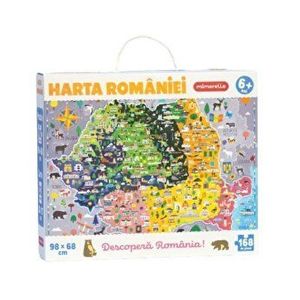 Set puzzle si carte Harta Romaniei, 168 piese imagine