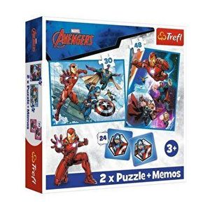 Puzzle Trefl 2 in 1 Memo Avengers - Eroii in actiune, 78 piese imagine