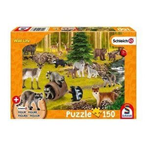 Puzzle Schmidt - Schleich - Wild Life - Viata ratonilor, 150 piese + figurine animale cadou imagine