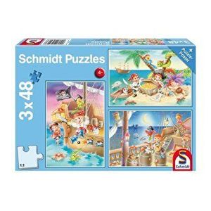 Puzzle Schmidt - Banda de pirati, set de 3 x 48 piese + poster cadou imagine