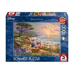 Puzzle Schmidt - Thomas Kinkade - Disney - Donald si Daisy pe plaja, 1000 piese imagine