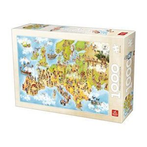 Puzzle adulti Deico Cartoon Map - Europe, 1000 piese imagine