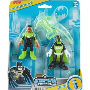 Set 2 figurine, Imaginext, DC Super Friends, Batman si Green Lantern, HML10 imagine
