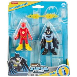 Set 2 figurine, Imaginext, DC Super Friends, Batman si Flash, HML08 imagine