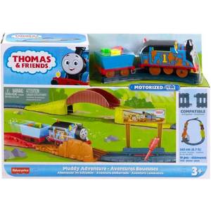Set de joaca, Locomotiva motorizata cu vagon pe sine, Thomas and Friends, Muddy, HHV98 imagine
