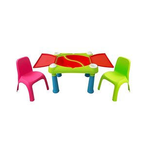 Set masuta cu 2 scaunele cu spatar multicolor imagine