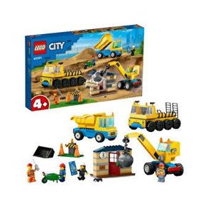 LEGO City - Camioane de constructie si macara cu bila pentrudemolari 60391 imagine
