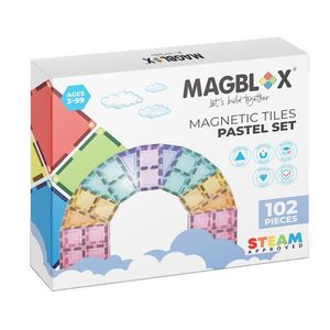 Set magnetic de constructie pastel transparente, Magblox, 102 piese imagine