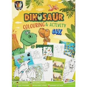 Carte de colorat cu activitati Grafix Dinozaur (Multicolor) imagine