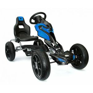 GO Kart cu pedale, 5-10 ani, Kinderauto Thunder, roti EVA, culoare albastra imagine