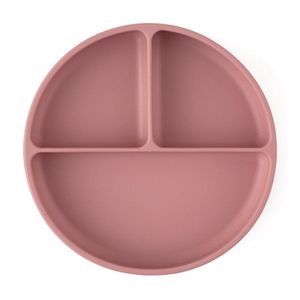 Farfurie compartimentata PetiteMars cu ventuza si 3 compartimente TakeMatch silicon roz imagine