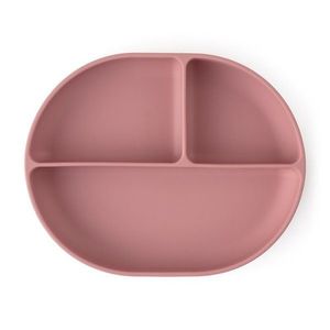 Farfurie compartimentata PetiteMars ovala cu ventuza si 3 compartimente TakeMatch roz imagine