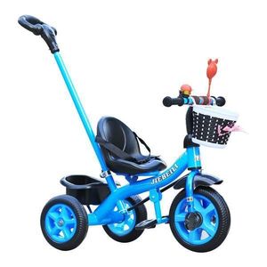 Tricicleta cu pedale pentru copii 2-5 ani, cu maner parental detasabil, Albastra imagine