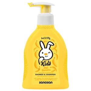 Gel de Dus si Sampon cu Banane - Sanosan Kids Shower & Shampoo, 400 ml imagine