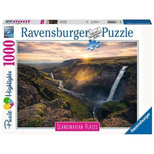Puzzle - Cascada Haifoss Islanda, 1000 piese | Ravensburger imagine