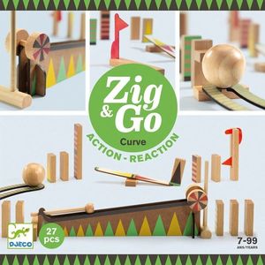 Set constructie trasee - Zig & Go, 27 piese, bila cea mai mare | Djeco imagine