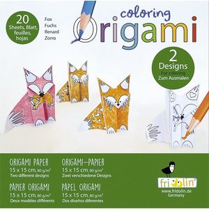 Set origami - Coloring Origami - Foxes | Fridolin imagine