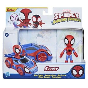 Set figurina si masinuta - Spidey And His Amazing Friends - Sipdey & Web-Crawler | Hasbro imagine