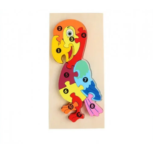 Puzzle din lemn - Papagal - 10 piese | 838 Toys Factory imagine