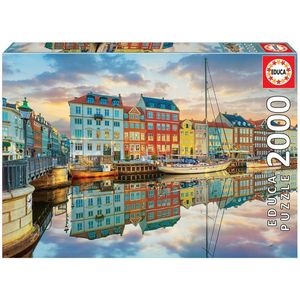 Puzzle 2000 piese - Sunset at Copenhagen Harbour | Educa imagine