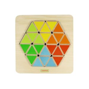 Puzzle din lemn - Hexagon colorat | Masterkidz imagine