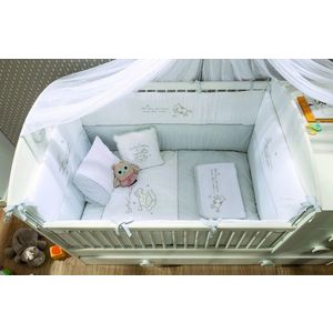 Set de dormit pentru bebelusi cu protectie laterala, Baby Cotton (75x115 Cm), Çilek, Bumbac imagine