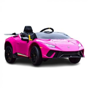 Masinuta electrica pentru copii, Lamborghini Huracan, telecomanda inclusa, 4x4, 120W, 12V, culoare roz imagine