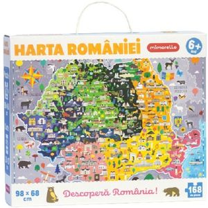 Puzzle 168 piese - Harta Romaniei | Mimorello imagine