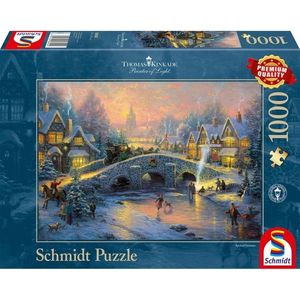 Puzzle 1000 piese - Thomas Kinkade - Spirit of Christmas | Schmidt imagine