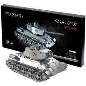 Puzzle Mecanic 3D din metal - Tanc T-34, Radiocontrolat | Robotime imagine