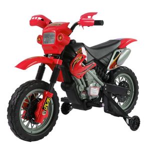HOMCOM Motocicletă Electrică pentru Copii 3-6 Ani din Plastic cu Roți de Sprijin, Faruri și Muzică, 102x53x66 cm, Rosu și Negru imagine