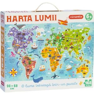 Puzzle 168 piese - Harta Lumii | Mimorello imagine