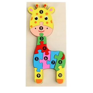 Puzzle din lemn - Girafa - 10 piese | 838 Toys Factory imagine