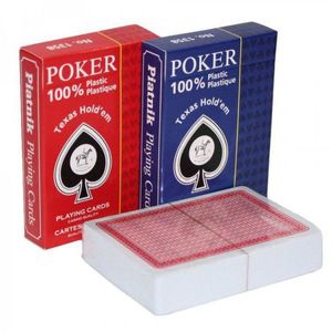 Carti de joc - Poker Texas Hold'em 100% plastic (Albastru/Rosu) | Piatnik imagine