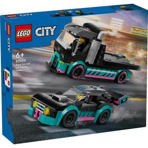 LEGO® City - Masina de curse si camion transportator de masini (60406) imagine