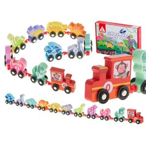 Tren din lemn pentru copii, lemn, multicolor imagine